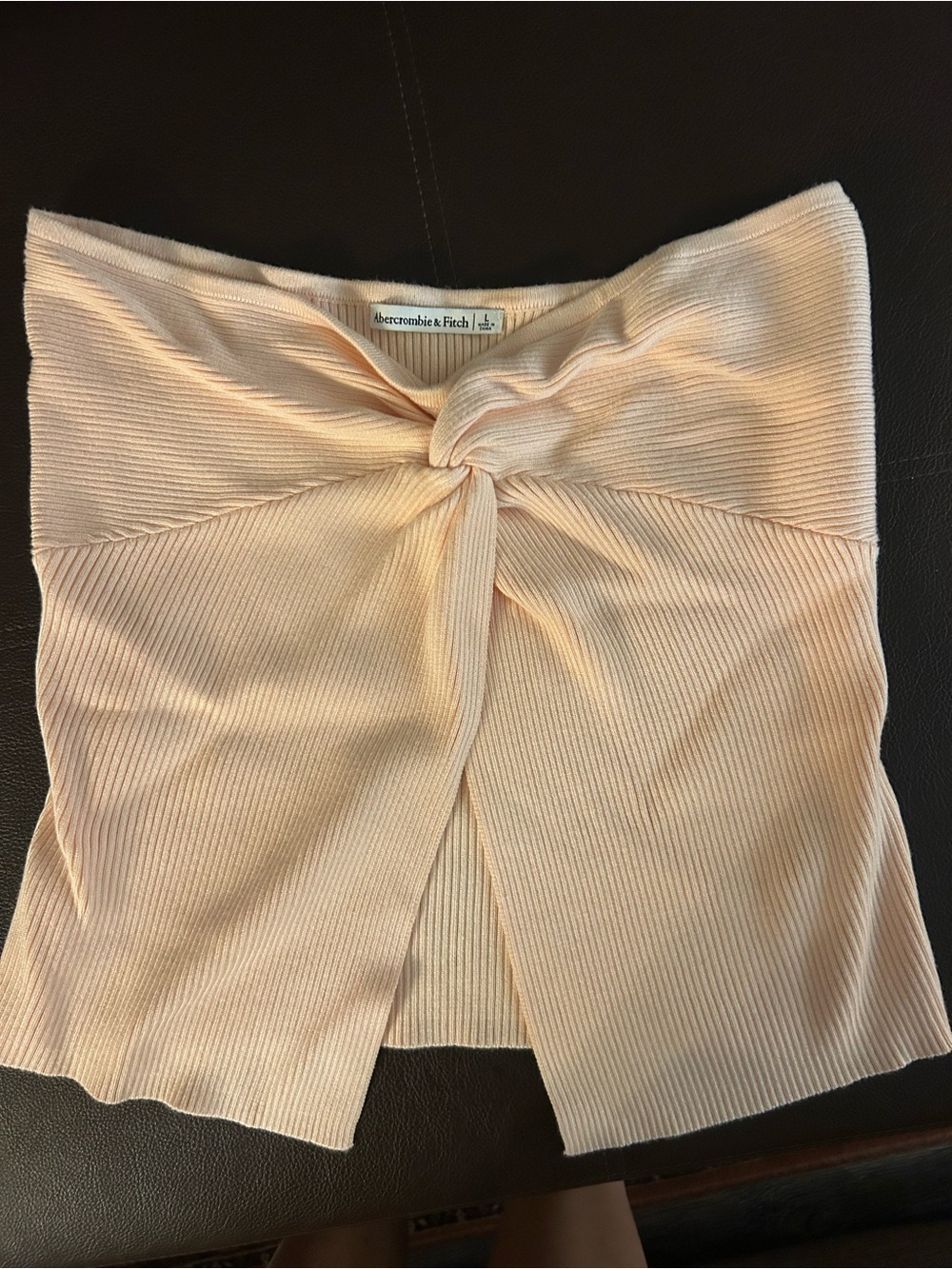 Abercrombie & Fitch Pink Knit Twist-Front Women’s Strapless Top
